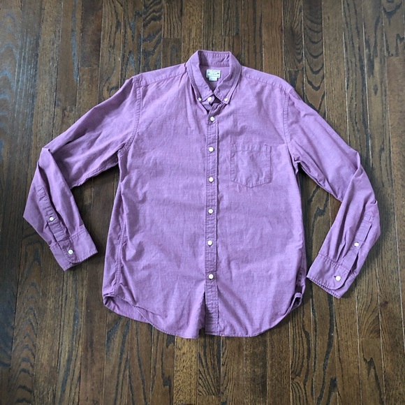 J. Crew Other - J. Crew Men’s M 100% Cotton Maroon Long-Sleeved Button-Down Casual Shirt - EUC!